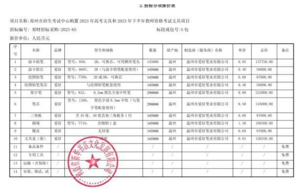 高考问题笔涉事企业屡中标 曾因质量问题被官方点名