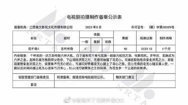 花千骨2预计12月开拍 共40集