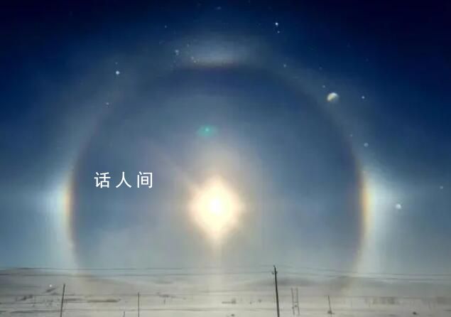 内蒙古出现有彩虹光环的巨大日晕 持续了两个多小时