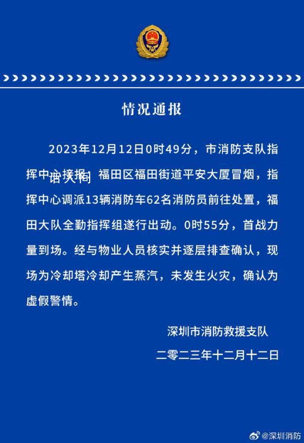 深圳平安大厦冒烟着火?假的