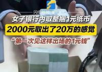 2000元整捆纸币取出20万即视感 网友：看着很有气势