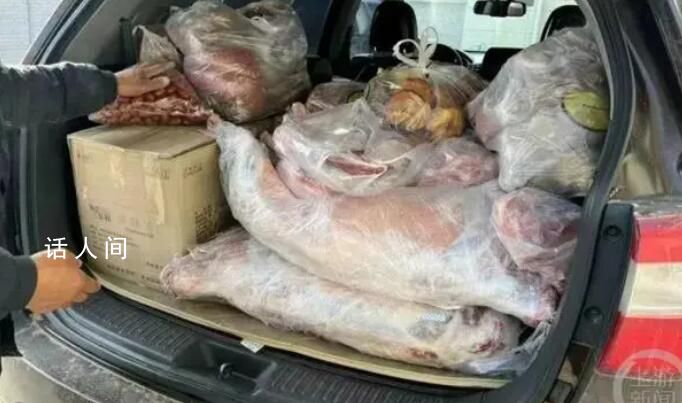 返程后备箱装了两只羊有300斤 带回的东北大米够吃一年