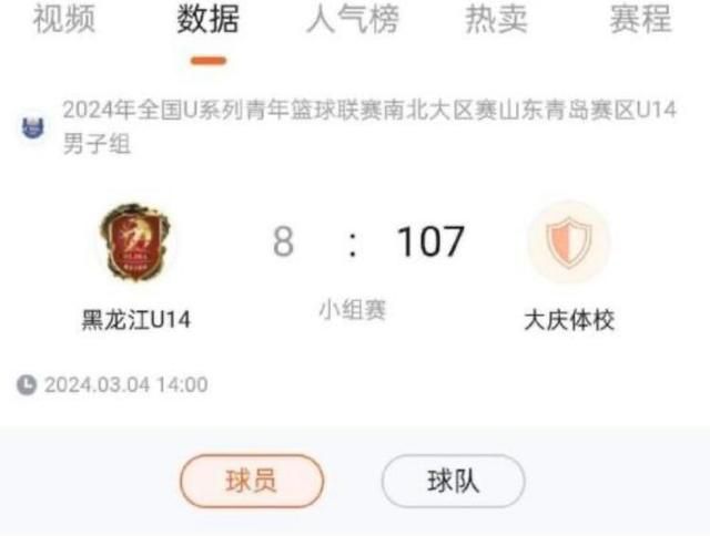 107-8 青少年篮球联赛现超悬殊比分