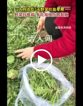 大妈连吃7天野菜吐血晕厥 被确诊为胃溃疡